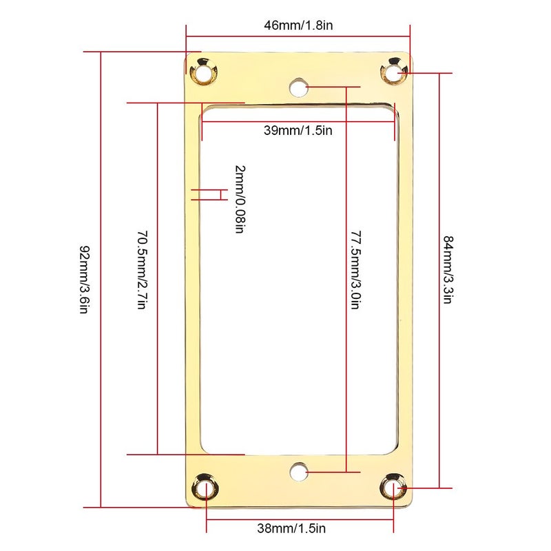 Dilwe Pickup Frame Mounting Rings, 2Pcs Metal Humbucker Pickup Ring Electric Guitars Replacement Parts(Gold) - Image 3